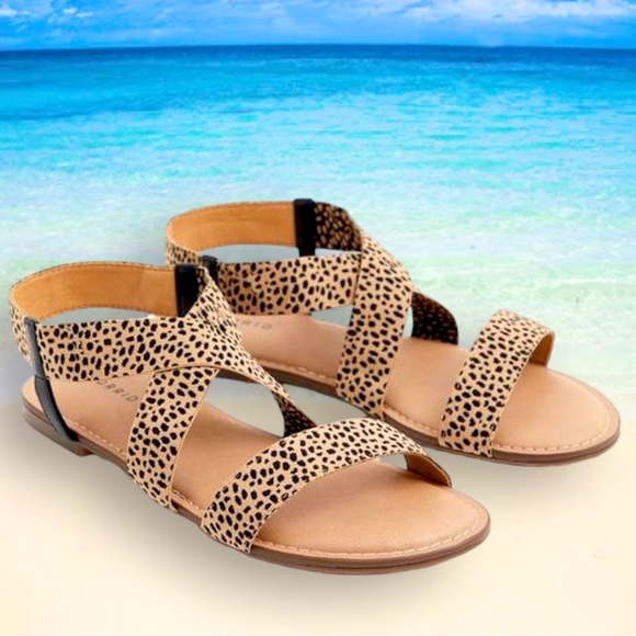 torrid Shoes - Torrid Leopard Print Stretch Band Gladiator Sandal Size 9(WW) Wide NWT